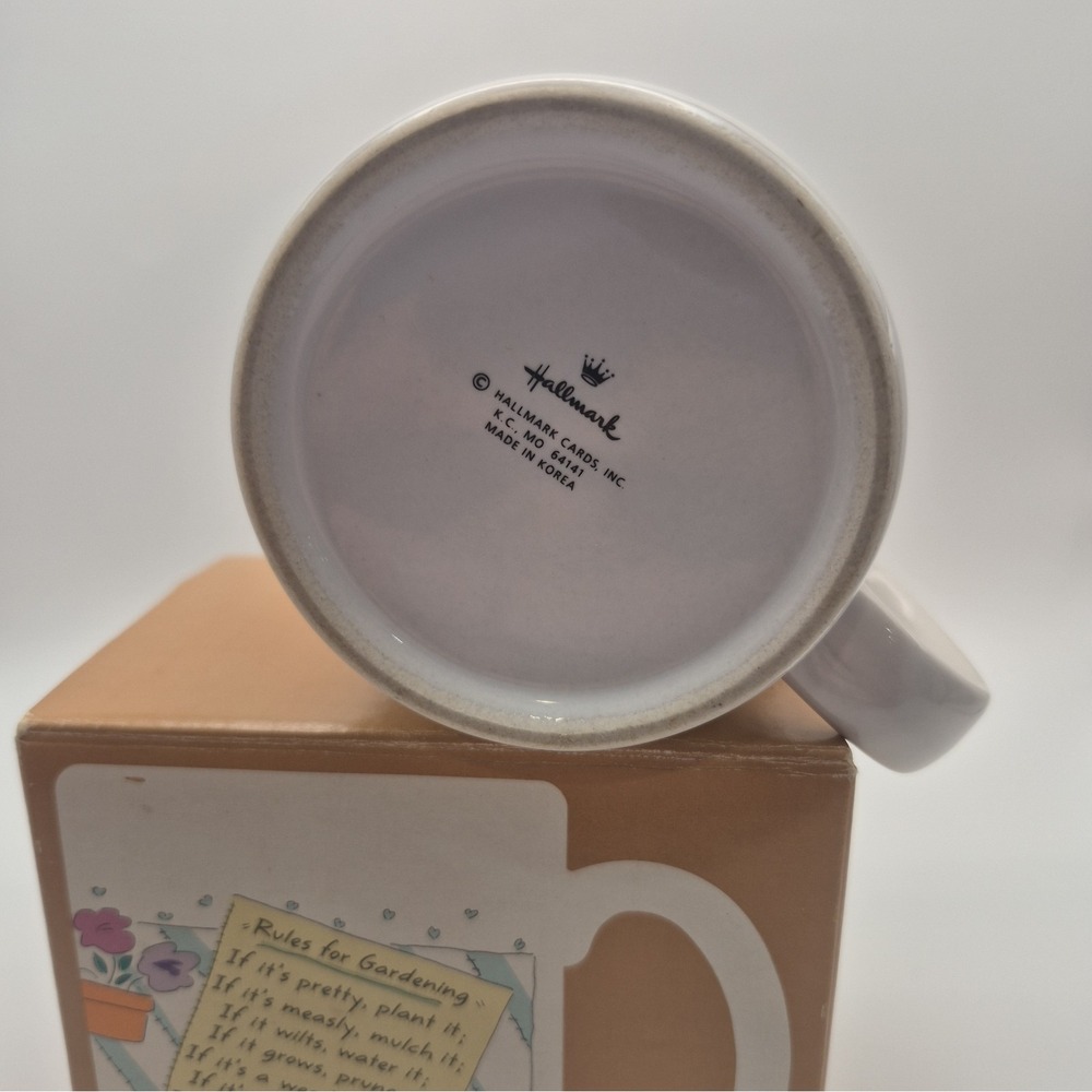 Vintage 80s Hallmark "Rules for Gardening" Ceramic Mug, Original Box, Made Korea - Picture 6 of 11